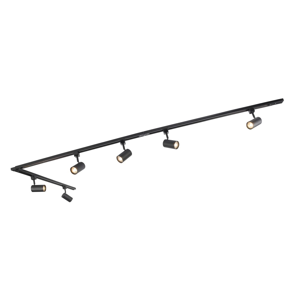 QAZQA Moderno Modern railsysteem met 6 spots zwart 1-fase 300cm - Iconic Jeana Acero Alargada/Redonda Adecuado para LED Max. 6 x 50 Watt