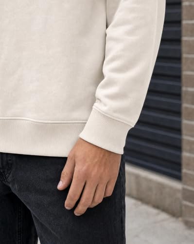 Image of Nobero Sweatshirts for Man Stylish | 280 GSM Rich Cotton Fleece Solid Regular Fit Full Sleeve Sweatshirt for Men | Stylish Casual Wear Winter Crew Neck Sweatshirt for Men