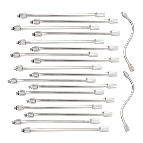 20 Pack Brass Misting Nozzles with Flexible Copper Extensions,10/24 UNC Thread,Outdoor Misting System Components for Garden Cooling & Humidification (5.6Inch)