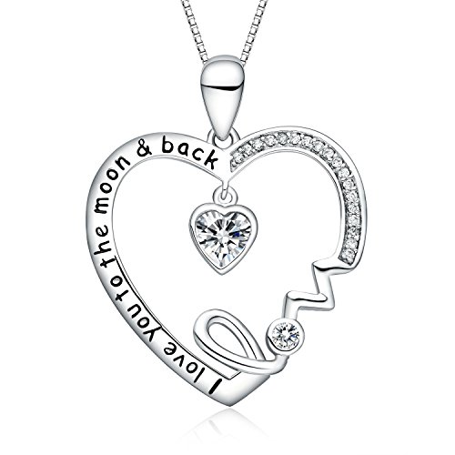 FANCYCD Romantic Christmas & Anniversary Necklace Gift for Women - Personalized I Love You Heart Jewelry for Wife/Girlfriend, Unique 1st Year Celebration & Birthday Gift Ideas