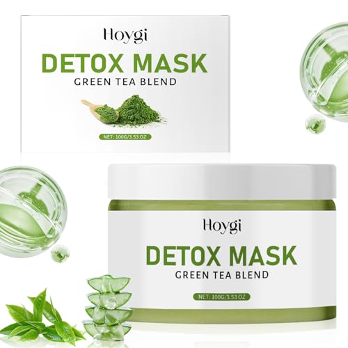 Mascarilla Facial Coreana de Arcilla Verde,Mascarilla Arcilla Té Verde,Mascarilla Arcilla con Extractos de té Verde y Aloe Vera,Limpia Profundamente,Desintoxica,Hidrata y Elimina Puntos Negros