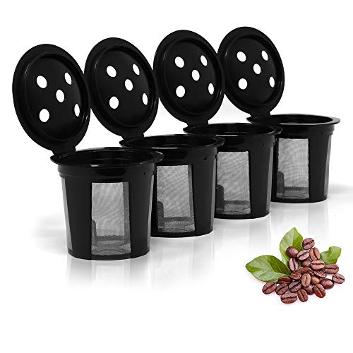 Reusable K Cups for Keurig K-Supreme and K Supreme Plus by PureHQ - Keurig K Supreme Plus Refillable Kcups for Keurig Supreme Brewers (4 Refillable Coffee Pods)