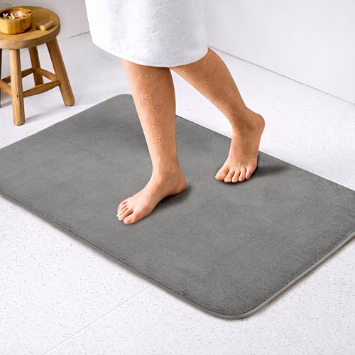 American Soft Linen 21x32 Fluffy Foamed Slip Reducer Bath Rug,