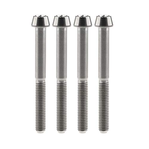 Image of Titanium Ti Bolt M5x9 16 18 20 25 30 35 40 45 50 55 60mm Tapered Head Screws Pack of 4 (M5x50mm, Normal Titanium)
