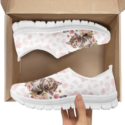 Trendy Print Womens Shoes Slip-on Walking Shoes Sneakers Breathable Mesh Casual Footwear3