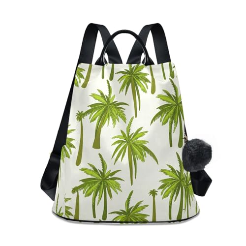 Sac à dos femme élégant avec motif palmiers et zip au dos