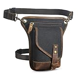 【Mehrzweck】 Diese Vintage Beintasche kann als Drop Beintasche, Hüfttasche, Oberschenkeltasche, Crossbody Tasche, Schultertasche, Reisetasche, Outdoor Tasche, Daypack verwendet werden, passen sehr gut für erwachsene Männer oder Frauen, Jungen, Mädchen. ideal für Outdoor, Reisen, Camping, Shopping. Mittlere Größe, einfach, es in Ihren Rucksack, Gepäcktasche oder Koffer zu stecken, wenn Sie reisen.