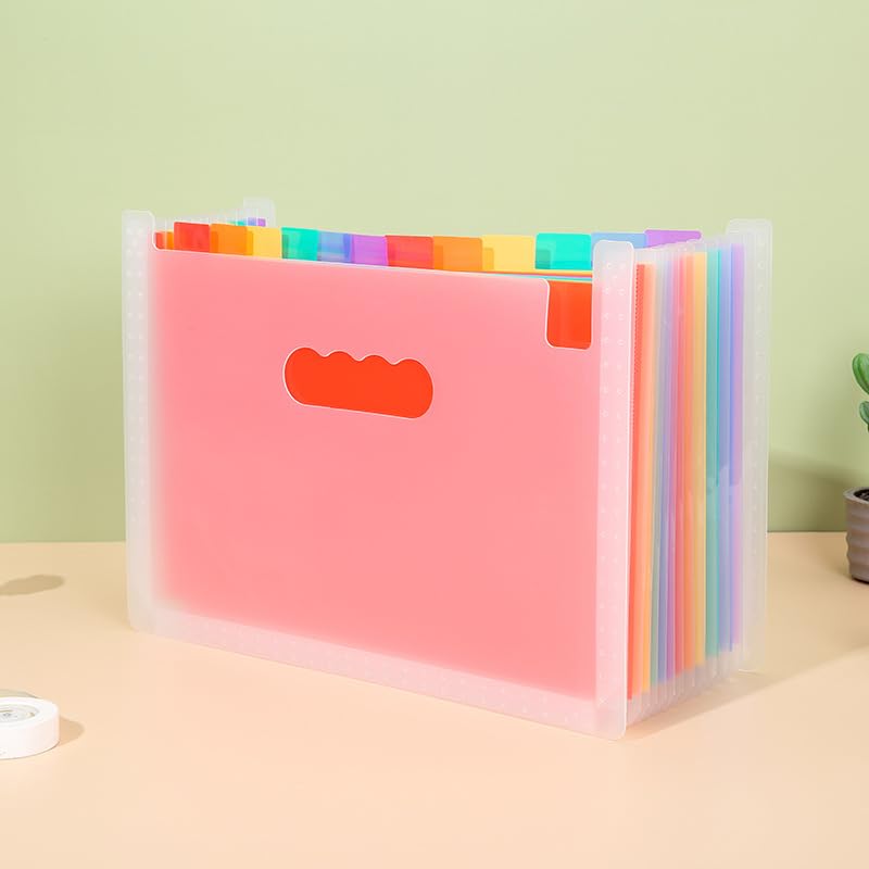 Organiseur de fichiers accordéon 13 poches extensibles, trieur portable pour reçu fiscal A4