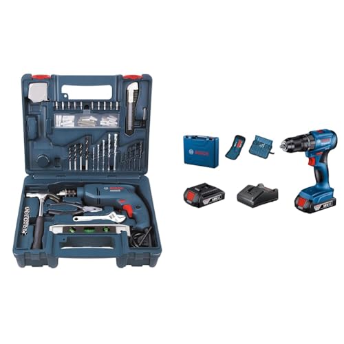 Image of BOSCH Professional GSB 500 RE Corded-Electric Drill Tool Set, 10 mm, 500 Watt, 1 Year Warranty, Blue