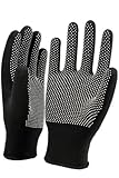 Vashu Sports & Creation Black and White PVC Batting Gloves for Men Tennis Cricket Gloves with Dotted Grip (Black)