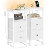 【Praktischer Stauraum】Nachtschrank mit oben offenem Raum, 2 faltbare Stoffschubladen, um Ihnen reichlich Stauraum für Bücher, Lampen und tägliche kleine Gegenstände, nicht nur die Lagerung Bedürfnisse zu erfüllen, sondern auch in der Verkörperung der modernen Home-Design für die doppelte Verfolgung der Praktikabilität und Ästhetik