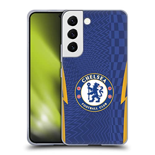 Head Case Designs Kit oficial de Chelsea Football Club Home 2021/22 funda de gel suave compatible con Samsung Galaxy S22 5G Cover