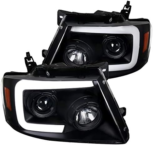 Spec-D Tuning for Ford F150 LED DRL Bar Sequential Signal Projector Headlights Black