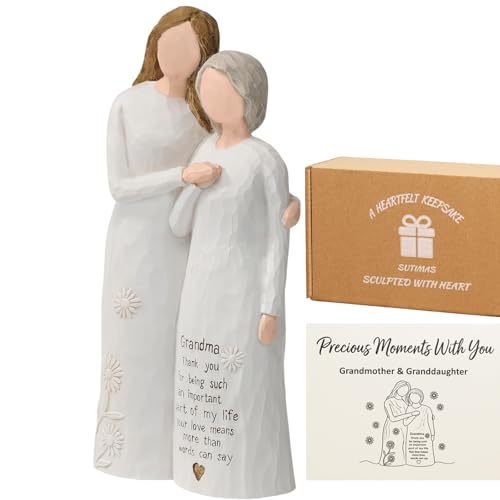 SUTIMAS Grandma Gifts from Granddaughter Grandma and Granddaughter Figurine Grandmother Birthday Gifts Sentimental Grandma Statue Mothers Day for Grandma Grandma Keepsake