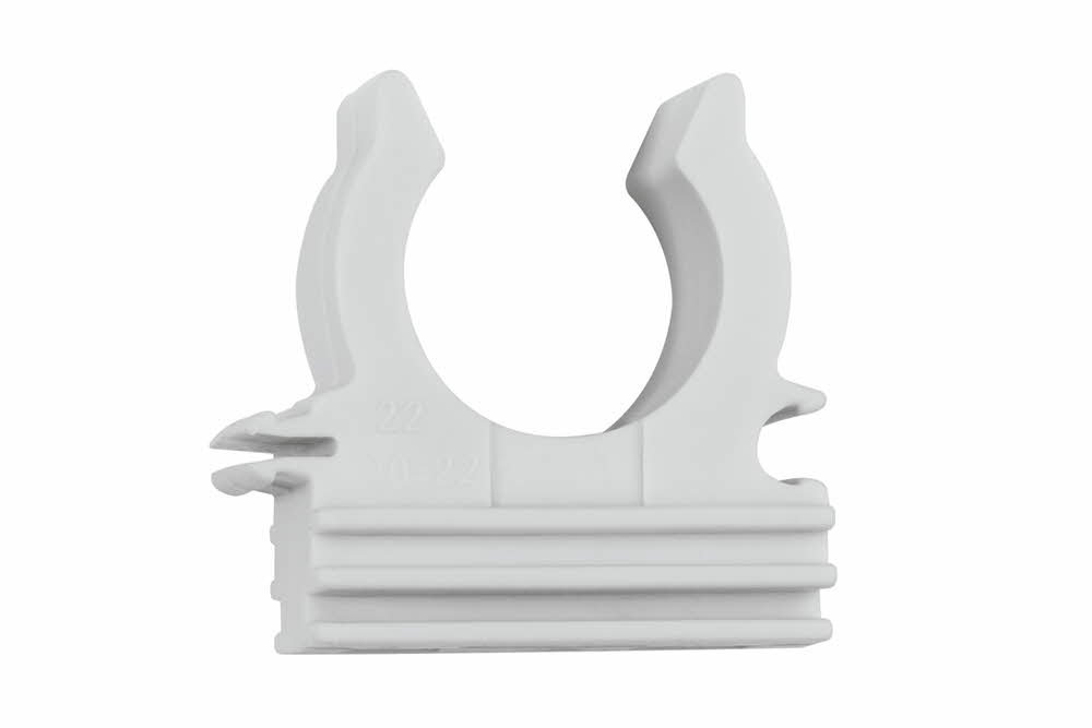 Index Fixing Systems LSABPRG25 Nylon clamp AB-PR G with Gas Nail Device, UV-Resistant for PVC, Steel, Copper Pipe, M6 Connection Thread, Diameter, White, Durchmesser 25 mm, Set of 3 Pieces