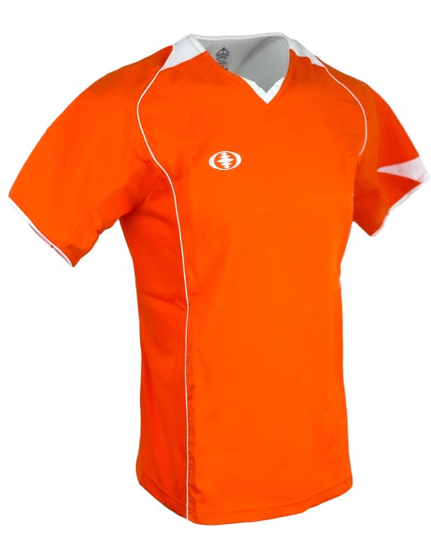 Boy's Soccer Jerseys, 4 Pcs Set, Soccer Uniforms for Teams Youth Sizes, Two Jerseys, One Short and One Pair of Socks, Orange (YS)