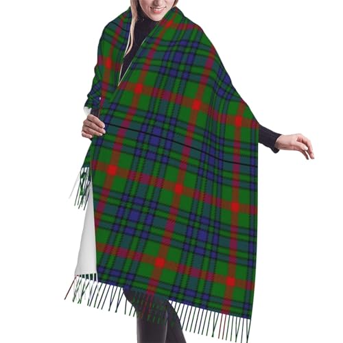 Clan Stewart Hunting Tartan Imitation Cashmere Tassel Scarf Winter Scarf Autumn Softest Classic Warm