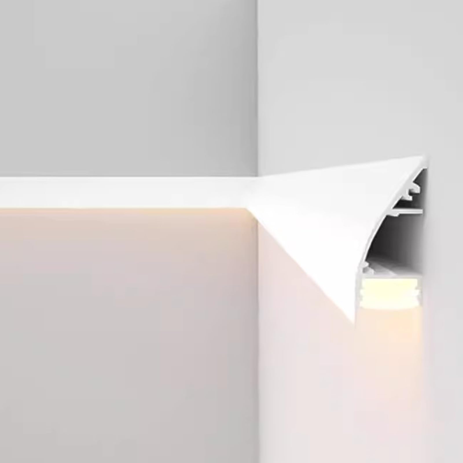 Taza de luz LED Canaleta LED empotrada en Superficie, Canaleta LED de Aluminio Impermeable para baño/Cocina/Oficina, Canaleta de Techo para iluminación indirecta(2m/6.6ft)