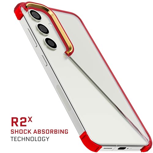 Image of Ghostek Covert Galaxy S24 Clear Phone Case with Military Grade Shockproof Protection, Non-Slip Grip, Protective Silicone Cover Designed for 2024 Samsung Galaxy S24 (6.2 inch) (Red)