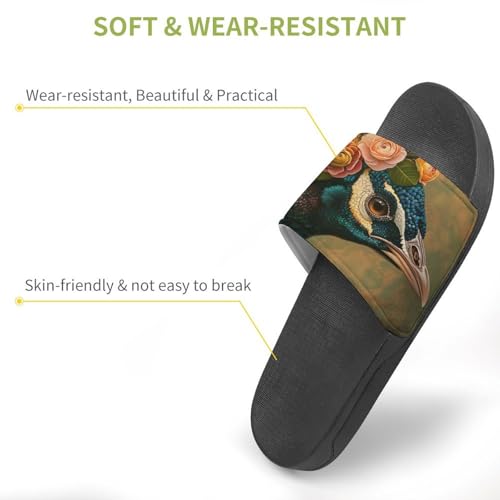 Chaussons de maison paon et fleurs pantoufles de bain pour vos moments de détente - 5