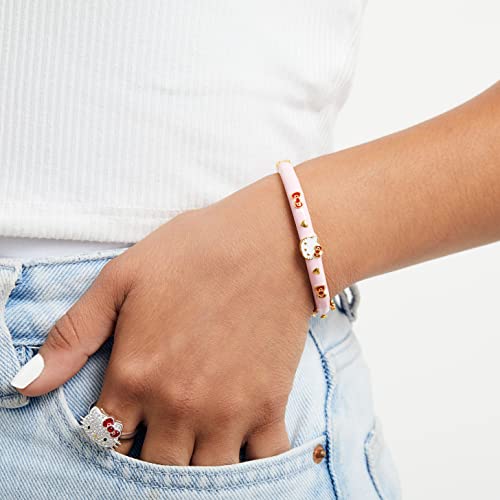SALLY ROSE Sanrio Hello Kitty Bangle Bracelet 6.5" - Gold Flash Plated and Pink Enamel Bracelet Official License2