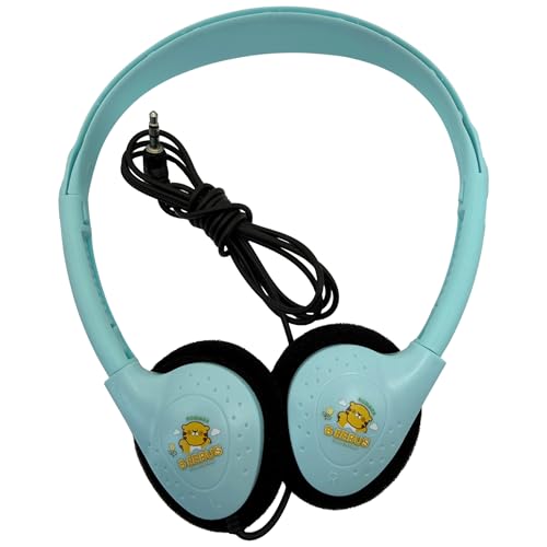 Casque filaire pour enfants vert avec câble flexible et prise jack 3.5mm
