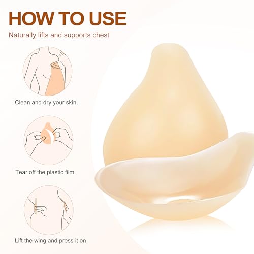 Adhesive Bra, Breast Lift Strapless Silicone Sticky Bra Nippless Covers Push Up Self Invisible Backless Sticky for Women4