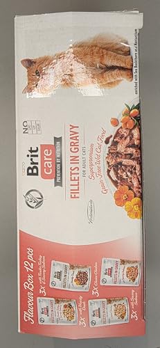 Brit Care Premium Fillets in Gravy Katzenfutter, 12 Stück, Nassfutter mit Truthahn, Ente, Lachs und Huhn, Getreidefreie Mahlzeiten für Erwachsene Katzen – Bild 6