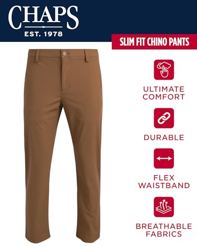 Chaps Men's Chino Pants - Slim Fit Comfort Stretch Straight Leg Dress Pants for Men - Men's Flexible Performance Work Pants2