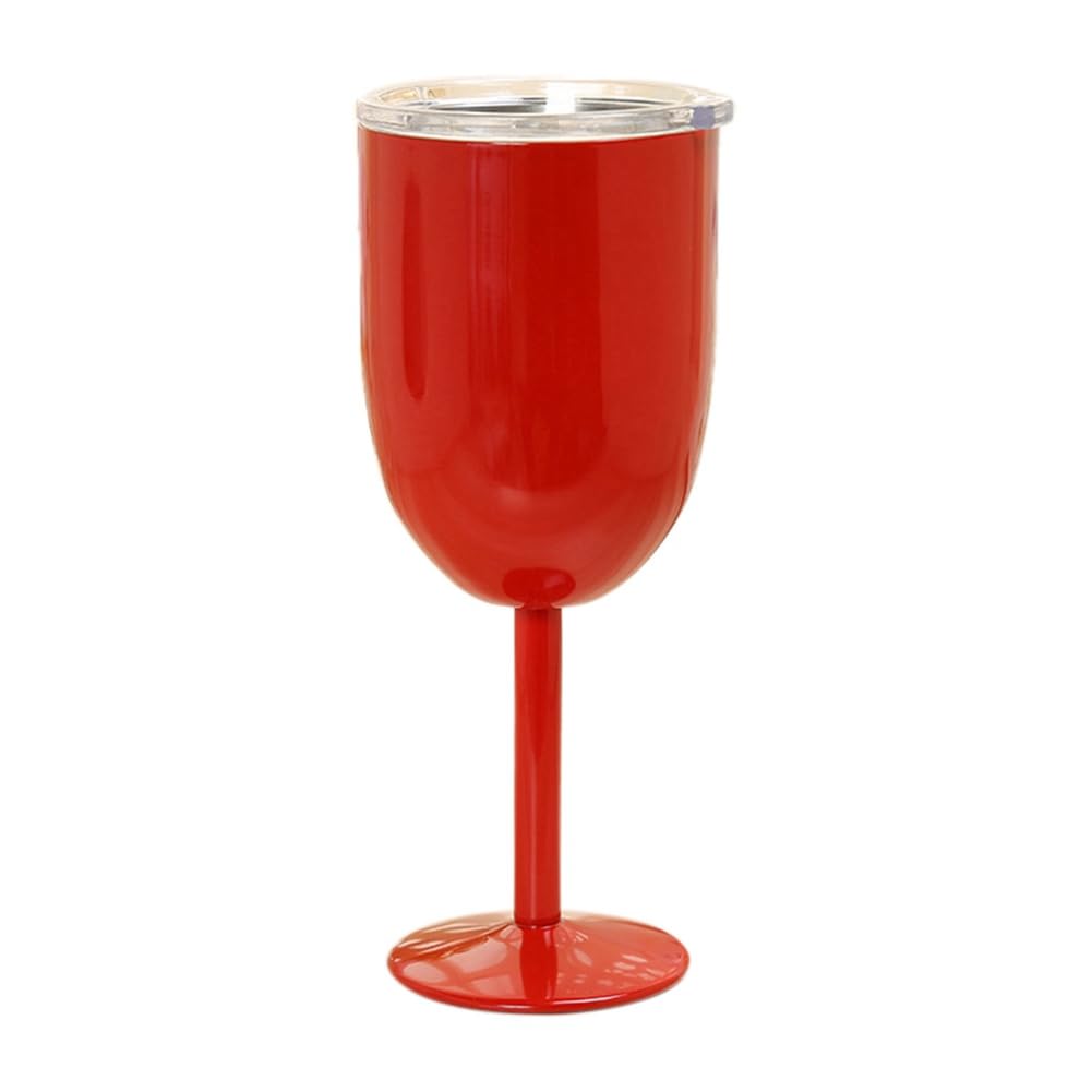 CTRLZS Wine Glass Stainless Steel Double Layer Goblet Color Large Capacity Tumbler Wine Cup Red