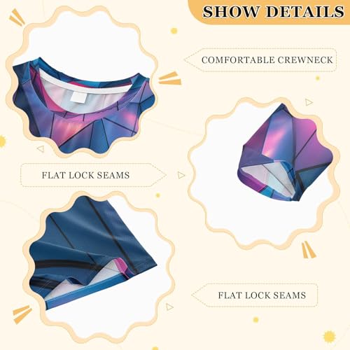 Geometric Triangles Boys Rash Guard Long Sleeve UPF 50+ Boys Swim Shirt Quick Dry Shirt for 3-12 Years3