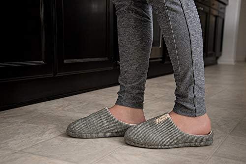 WGS Stylish Unisex Adult Gray, Blush Stripe Memory Foam Bedroom Slipper House Shoes, USA Woman Size 5 6 | Image 6