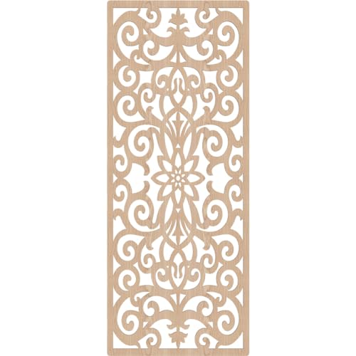 Image of Buel Decorative Pierced Fretwork Wood Wall Panels, 31 3 /8 inchW x 79 3 /8 inchH x 3 /8 inchT, Red Oak