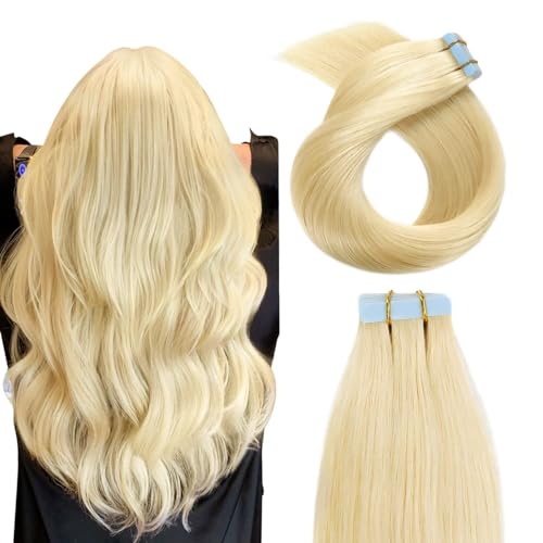 Extensiones de pelo natural rubio #613 para lucir un liso sedoso diario
