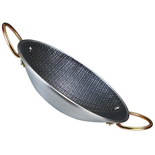 Cabilock Stainless Steel Paella Pan Double Handle Household Cooking Pot for Home Cookware - Design for Easy Carrying and Even Heating