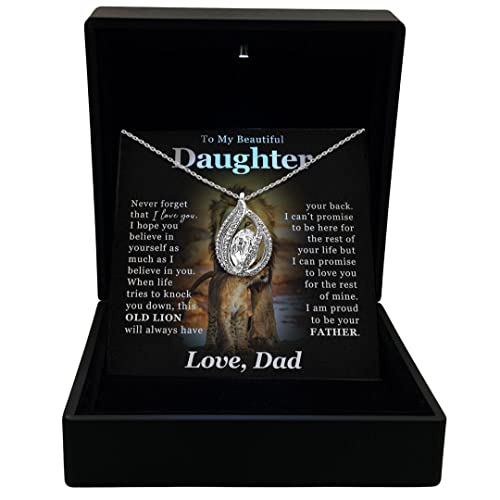 TRYNDI To My Daughter Necklace from Dad - Christmas Gifts for Daughter, Granddaughter, Daughter-In-Law, Women's Jewelry Gifts for Women Birthday, Valentine's Day, Mother's Day2