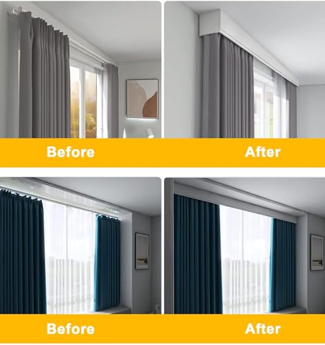 Cette élégante Tringle à Rideaux en Aluminium pour Plafond/Mur - 2,4 m, 3 m, 3,6 m, 4,5 m avec connecteurs - Cache-Rideaux élégant pour la décoration intérieure (Blanc 4 m)