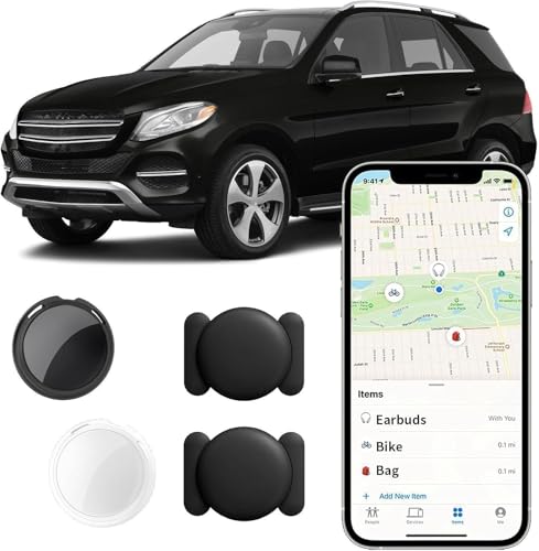 2 Pack No Subscription GPS Tracker for Vehicles Work with Find My (iOS Only) Magnetic Case Real-Time Mini Car Tracker Tag Hidden Car Locator Global Coverage Tracking Device No Monthly Fee Required