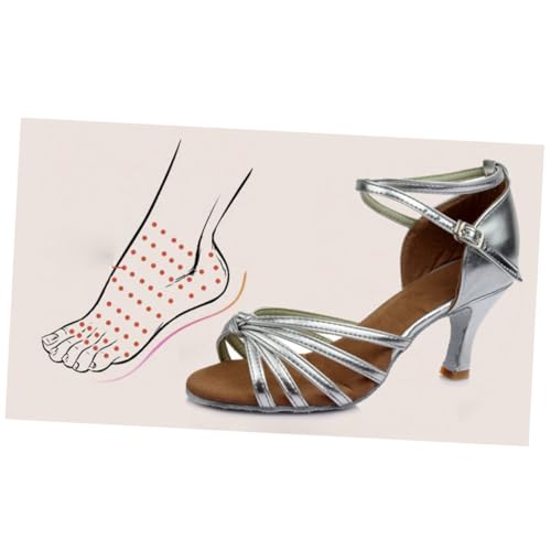 Chaussures de Danse Latine Satinées à Talons Ouvert Bride Noir