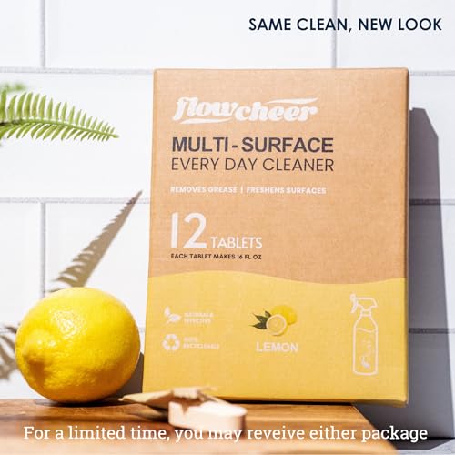 flowcheer-Multi-Surface-Cleaner-Refills-Tablet-12-Pack-All-Purpose-Cleaner-Tablet-for-12-x-17-Fl-oz-Bottles-of-Spray-Cleaner-HouseholdKitchen-Cleaning-Lemon-ScentNot-Included-Bottles
