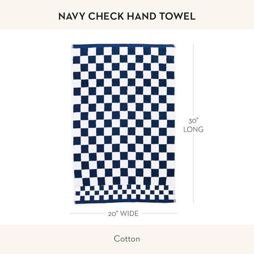 Image of MACKENZIE-CHILDS Cotton Hand Towel, Blue-and-White Navy Check
