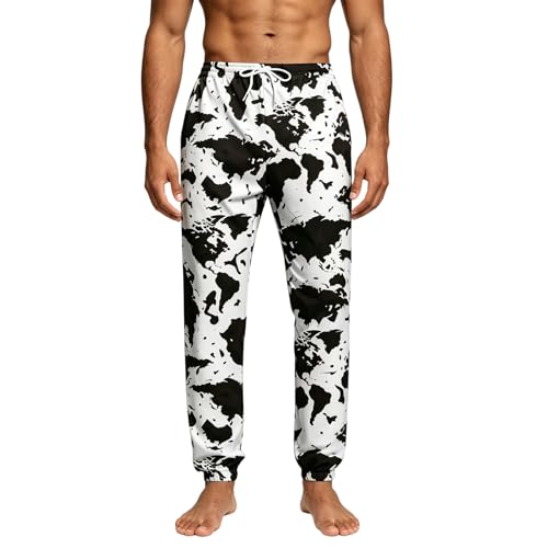 Pantalon de jogging imprimé vache décontracté pour la plage et le sport