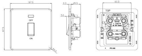 Interrupteur plat 45A pour cacher les vis de fixation murale - 3