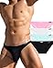 Avidlove Men Underwear Low Rise Briefs Solid Stretch Hip Bikinis 4 Packs Mix Color L