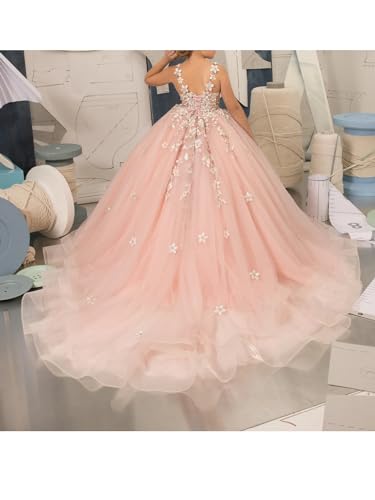 Flower Girl Dresses for Wedding Tulle First Communion Dress for Girls Birthday Ball Gown Dresses 2-123