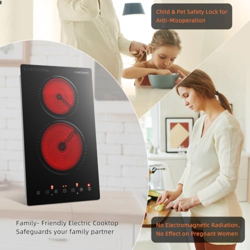 YINGENKOE Built-in 2 Burner Electric Cooktop 220v Electric Stove with Residual Heat Indicator,Compatible with All Cookware,1-9 Power Level,Hard Wire (No Plug) Suitable For Home Kitchens,Restaurants by YINGENKOE - Used condition - Image 7