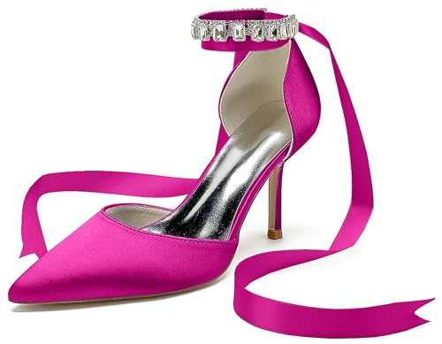 Miyoopark Klänningsskor för kvinnor bröllop formell rem festskor, J566 Rose 3 4 klack, 36 EU