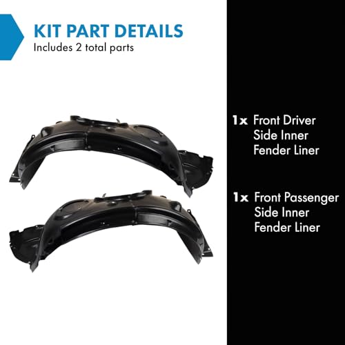 Image of TRQ Front Inner Fender Liner Set Compatible with 2014-2021 Mini Cooper MC1248105 MC1249105