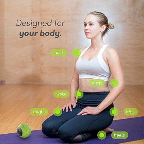 Sedona, 4 Speed Vibrating Massage Ball, Rechargeable Textured Foam Roller, Muscle Tension Pain and Pressure Relieving Fitness Massaging Balls, Myofascial Release for Feet Arms Back and Neck, Green - Thumbnail 6