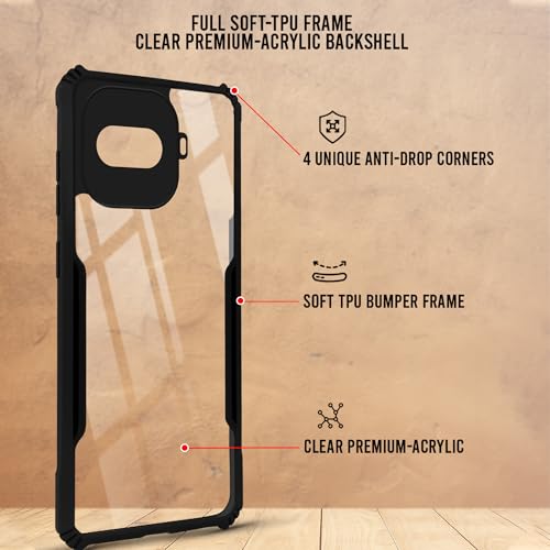 Image of Jkobi Hybrid Back Cover Case for Vivo iQOO 15R 5G (Shockproof with Polycarbonate Clear Panel | Professional Black)